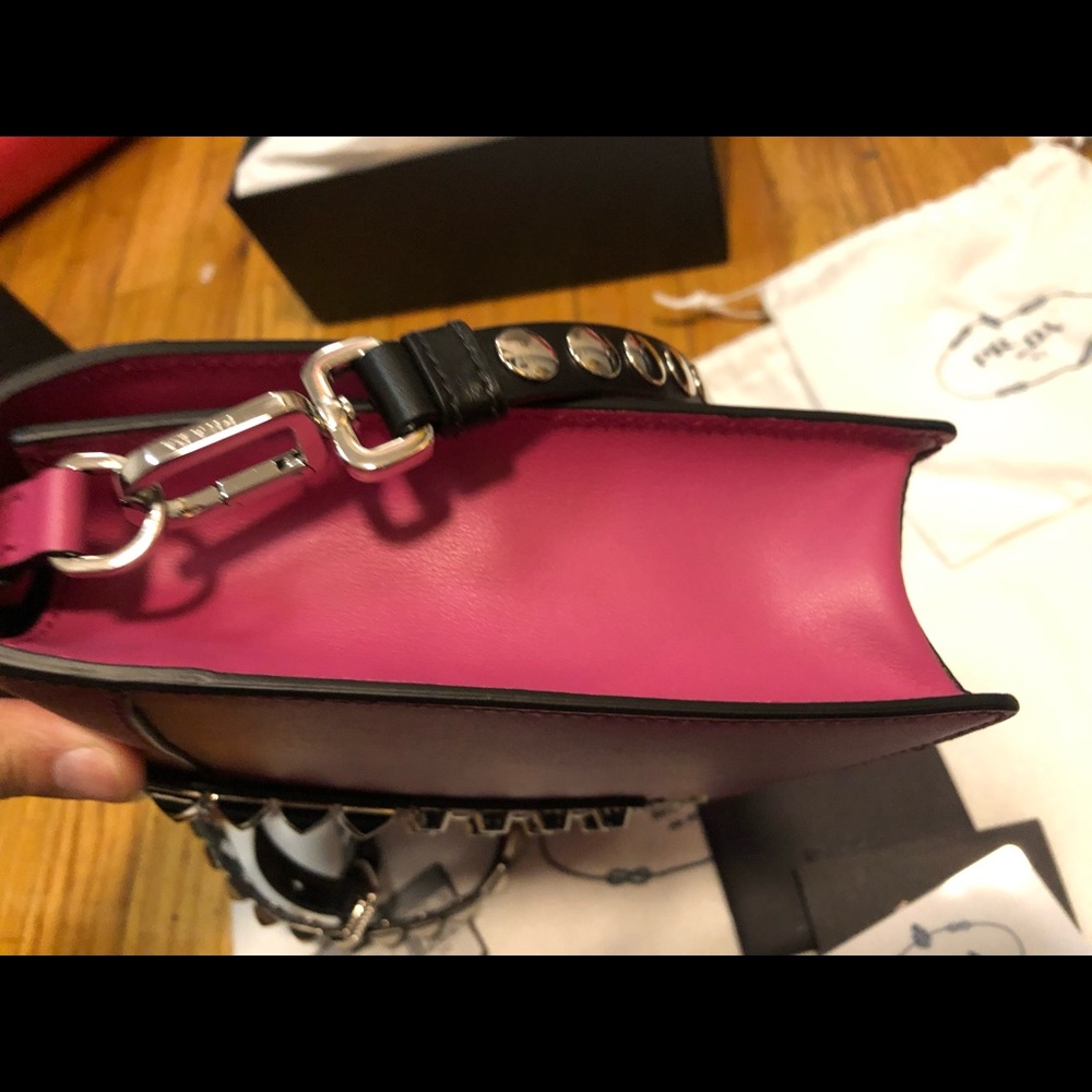Prada elektra crossbody leather with studded strap